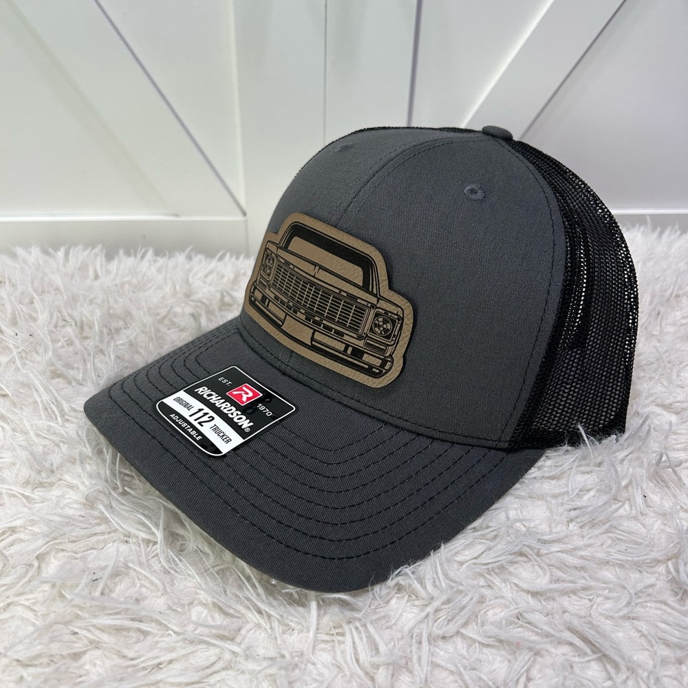 Chevy truck. Trucker Richardson 112 hat.